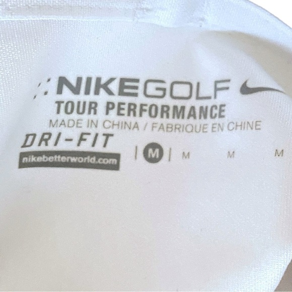 NIKE Golf Tour Performance Polo Men’s Size Medium White Short Sleeve Dri-Fit - Picture 3 of 8